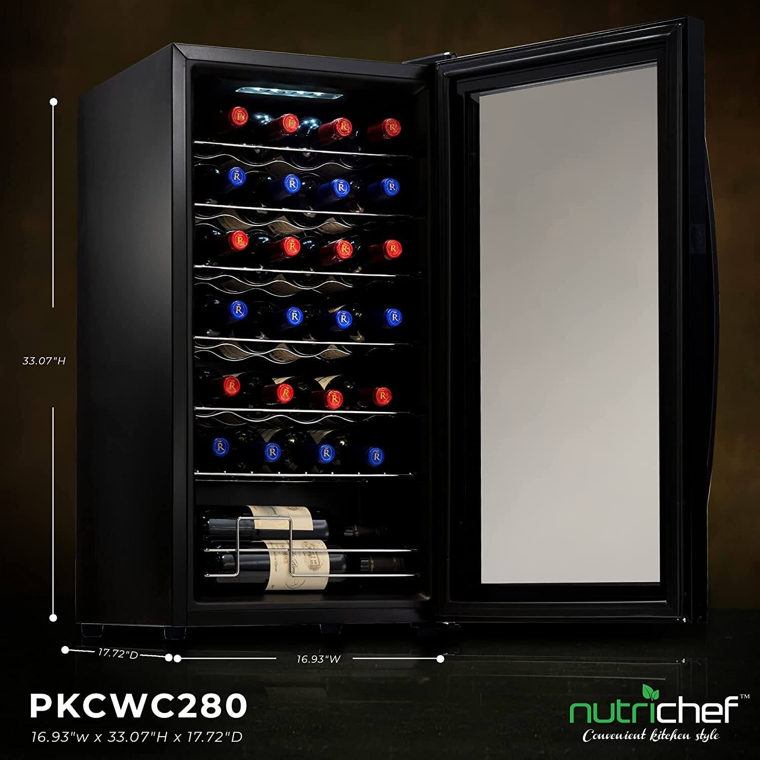i R K R R R R R R R R R R 33.07"H R A R R R R R 17.72"D 16.93"W PKCWC280 16.93"w x 33.07"H x 17.72"D nutrichef Convenient kitchen style