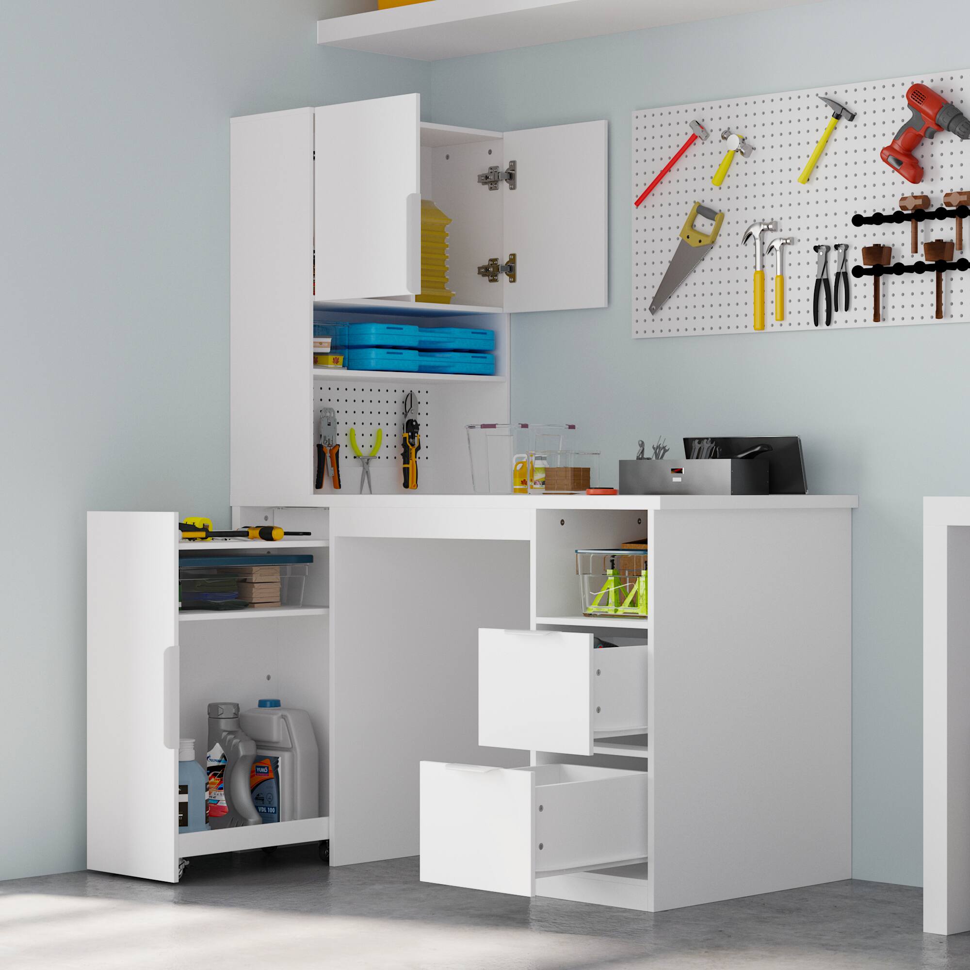 Alt View 1. Famapy - Famapy Multifunctional Craft Desk: Mobile, Organized & Versatile Workstation - White.