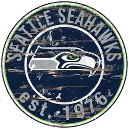 Fan Creations - Seattle Seahawks 23.5" Distressed Round Sign - Multicolor