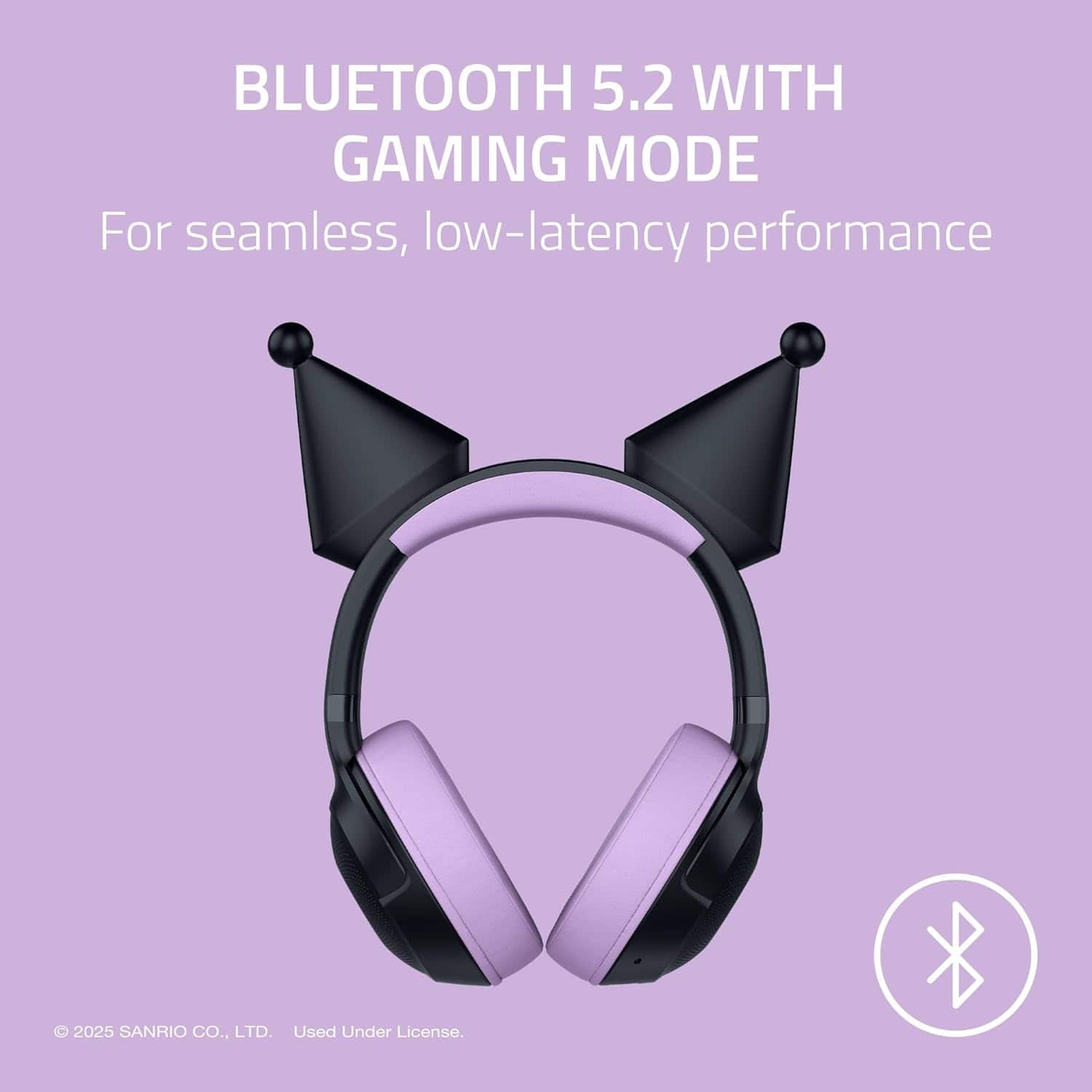 Razer Kraken Kitty V2 BT Kuromi Edition Headset: Wireless Gaming