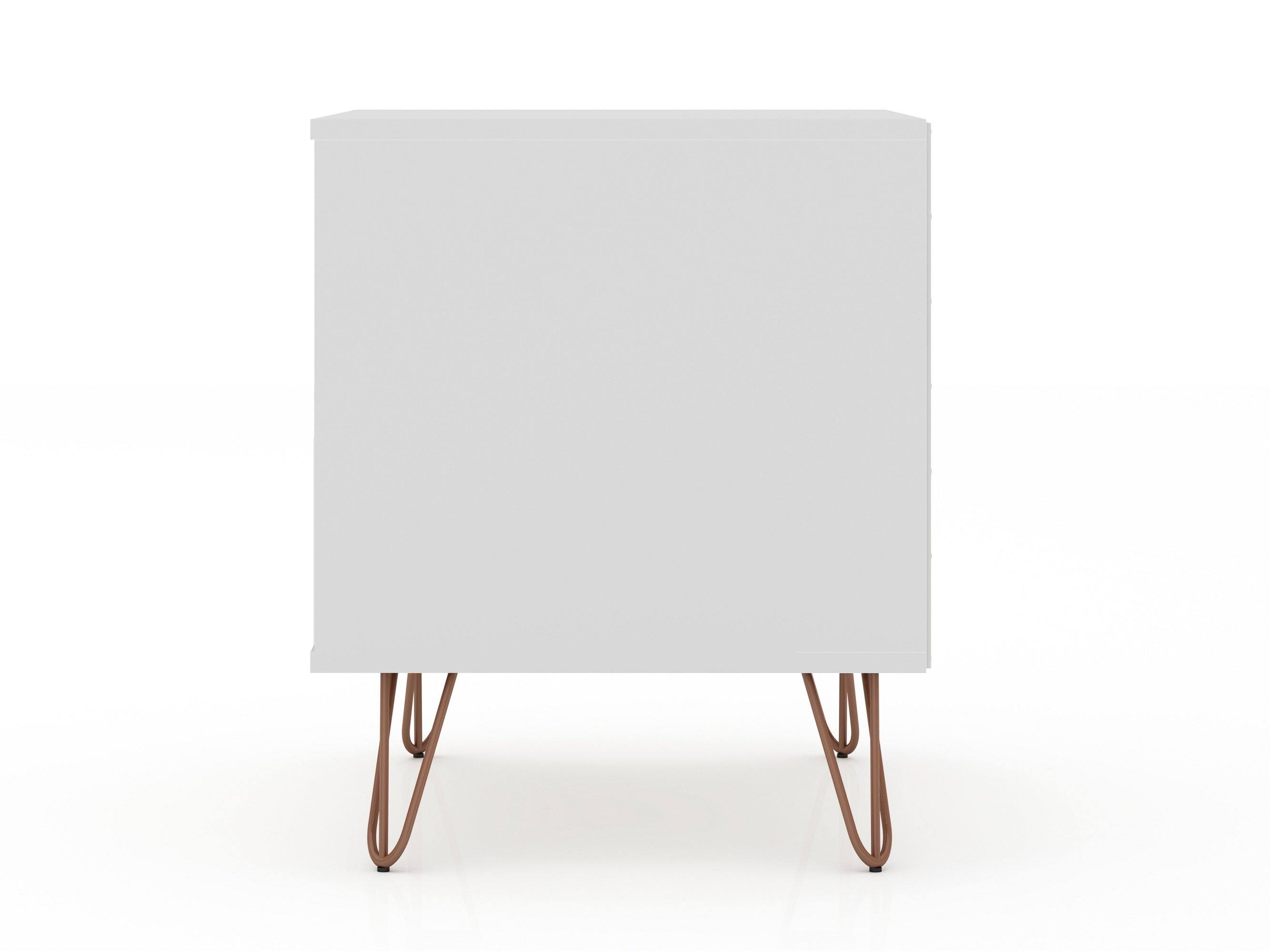 Alt View 3. Manhattan Comfort - Rockefeller Mid-Century Modern 20" Nightstand - Set of 2 - White.