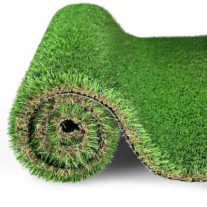 Front. Boyel Living - Green Outdoor Artificial Grass Runner 4FTX10FT 1.38" Pile Height Pet Friendly - Green.