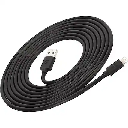 Front. Griffin - Griffin 10FT USB-A to Lightning Cable - Black.