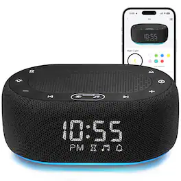 Dazzed Corner - Alarm Clock, White Noise Sound Machine - Black