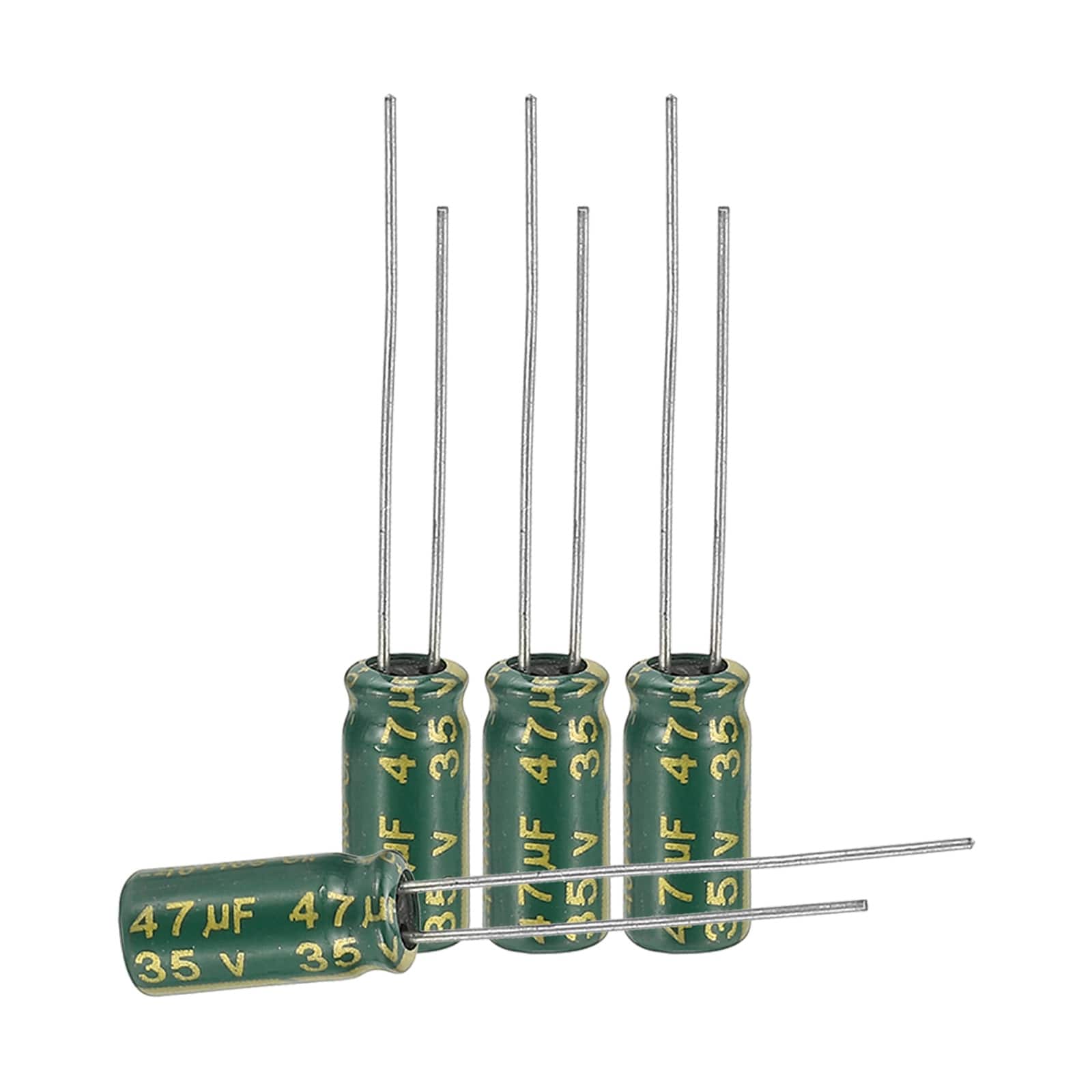 Unique Bargains - 47uF 35V 5x11mm Electrolytic Capacitor, High Frequency, Low Impedance, Radial Leads, 24pcs - Green price history on PriceWatchPro