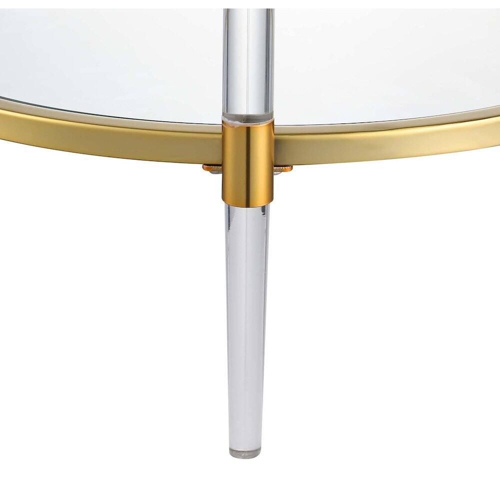 Back. Convenience Concepts - Royal Crest Acrylic Glass Coffee Table, Clear/Gold - Clear/Gold.