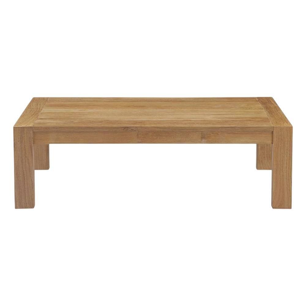 Back. Outdoor Escape - Outdoor patio wood coffee table with sturdy design and classic finish - Brown.