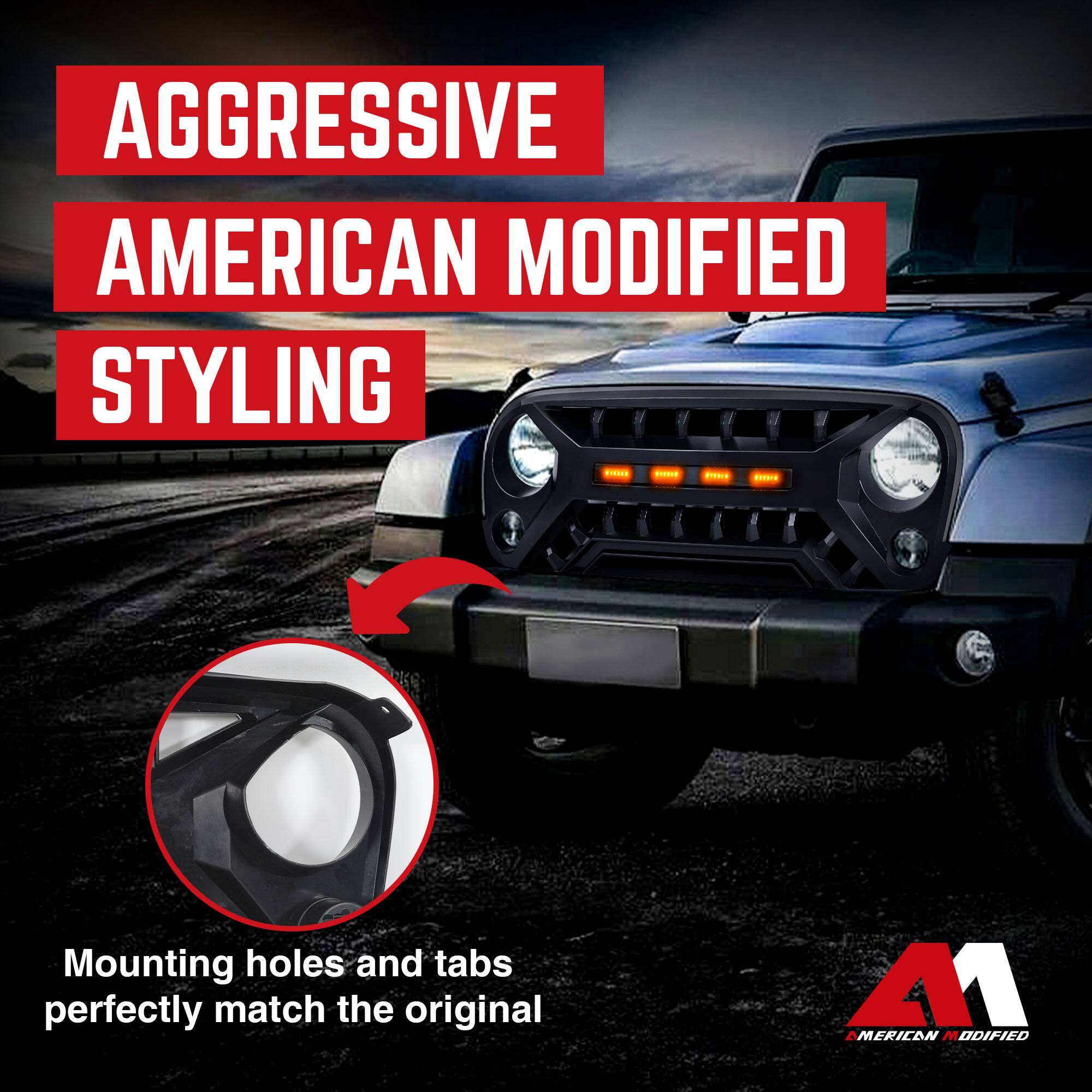 AGGRESSIVE AMERICAN MODIFIED STYLING

Mounting holes and tabs perfectly match the original

A1 AMERICAN MODIFIED