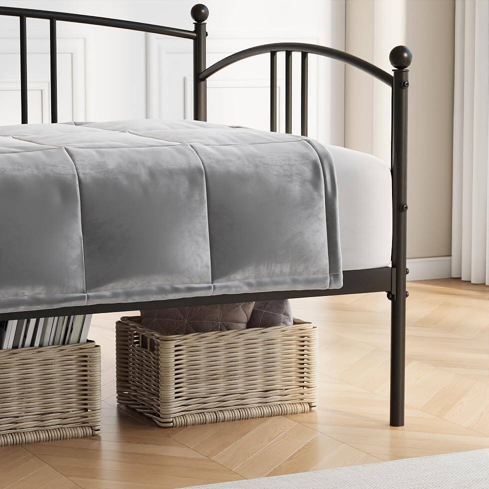 Back. GARVEE - Twin Daybed, Metal Sofa Bed Frame, Steel Slat Support for Living Room, Bedroom, Black - ‎Black-without Trundle.