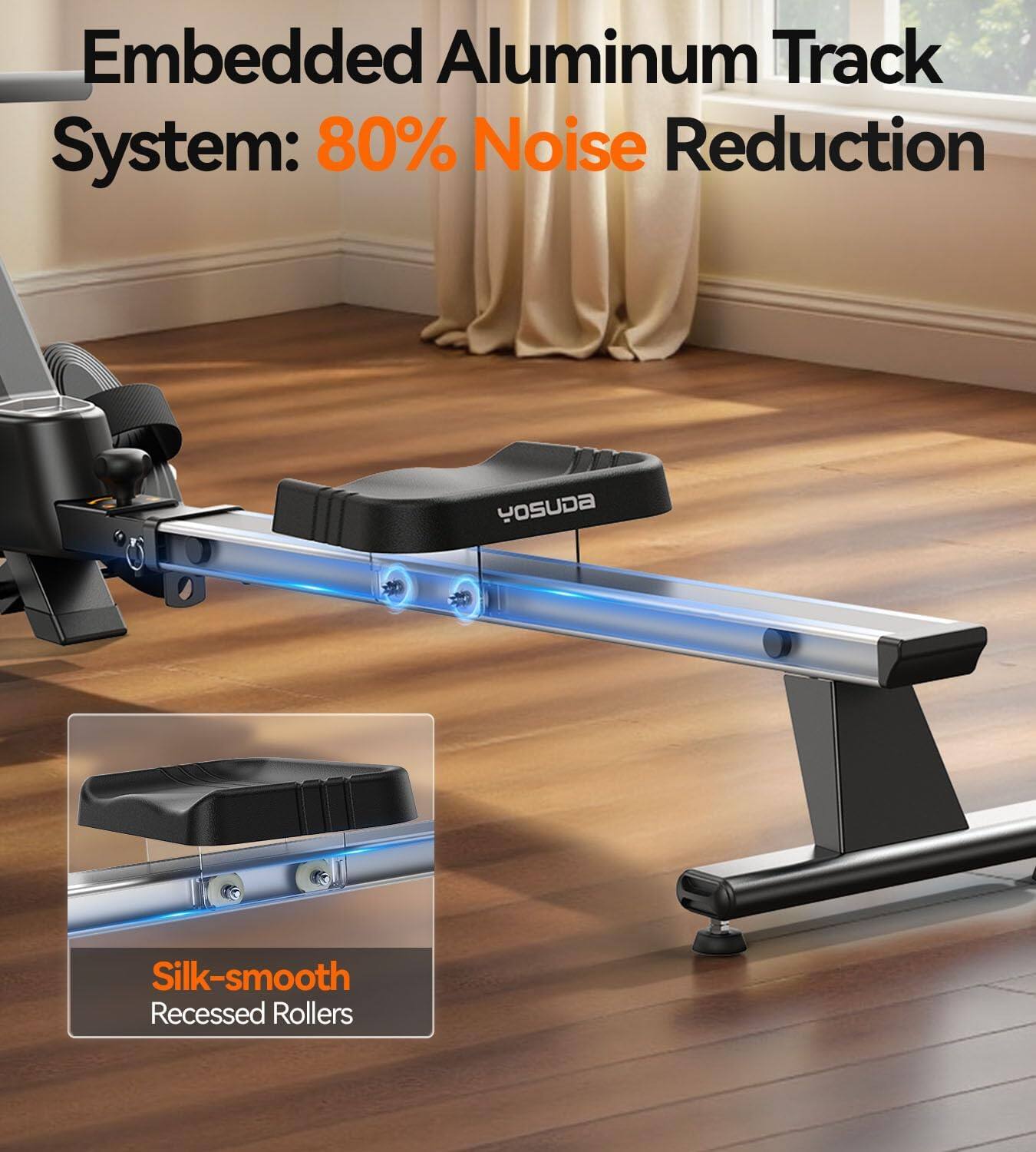 Embedded Aluminum Track System: 80% Noise Reduction  
Silk-smooth Recessed Rollers