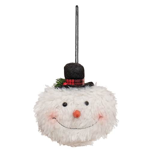 BreeBe - Top Hat Snowman Ornament - White, Black