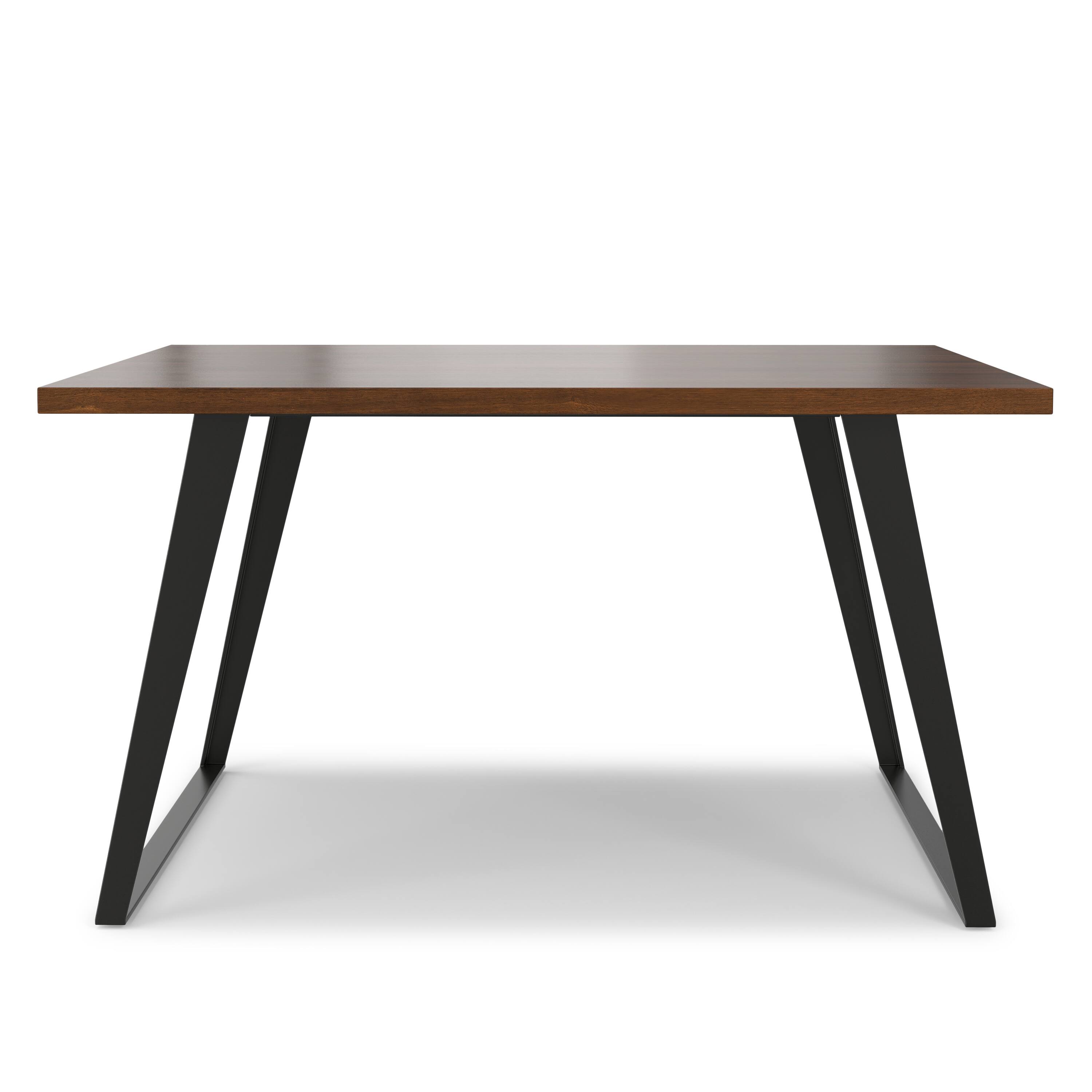 Left. Simpli Home - Lowry 54 inch x 54 inch Square Modern Industrial Square Dining Table in Walnut Veneer - Walnut Veneer.
