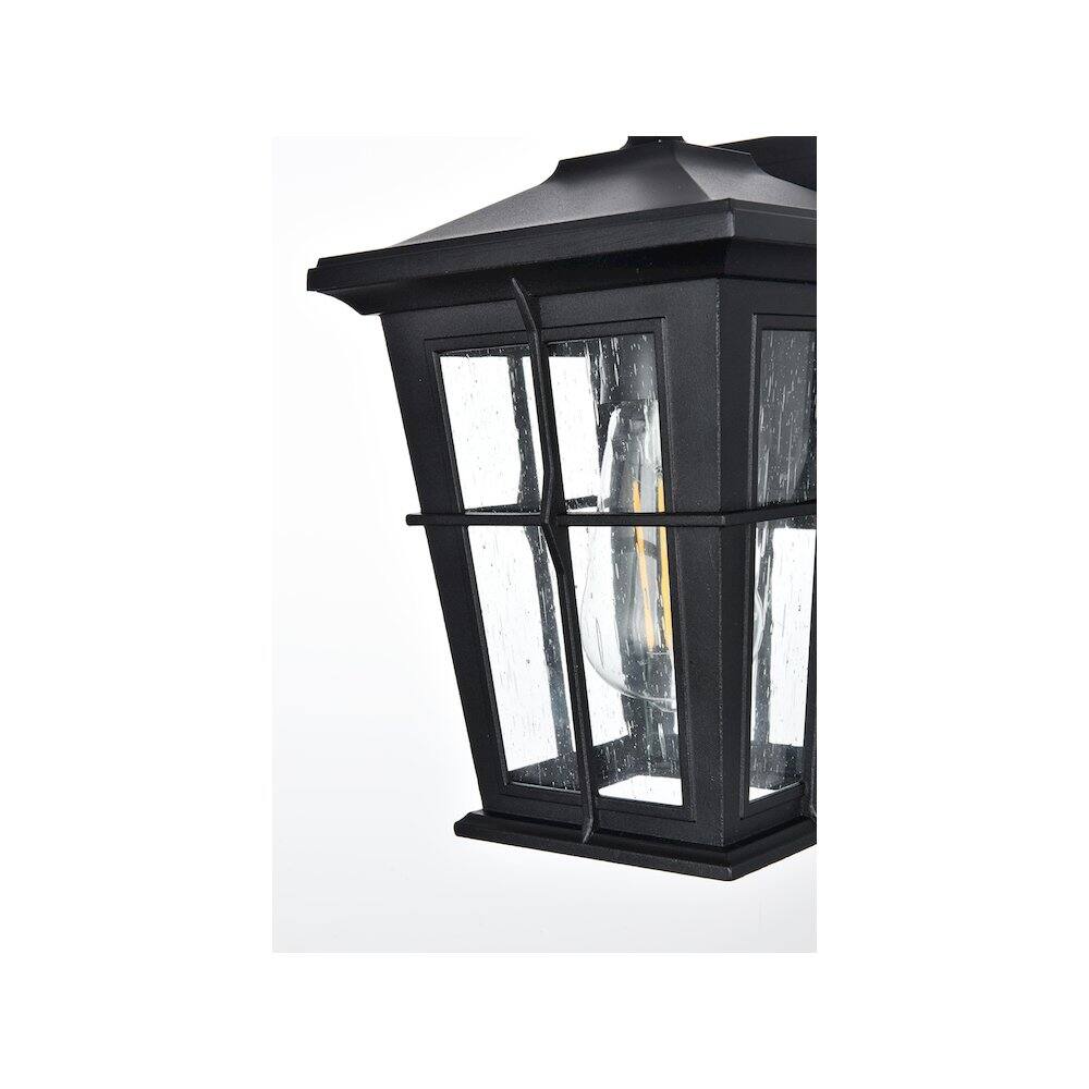 Alt View 2. Elegant Lighting - Bodine 7 inch Outdoor Pendant in Black - Black.