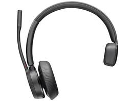 HP - Poly Voyager 4310 USB-A Headset with Siri & Google Assistant, Mono, Wired/Wireless Bluetooth, 298.6 ft, Model 76U48AA - Black