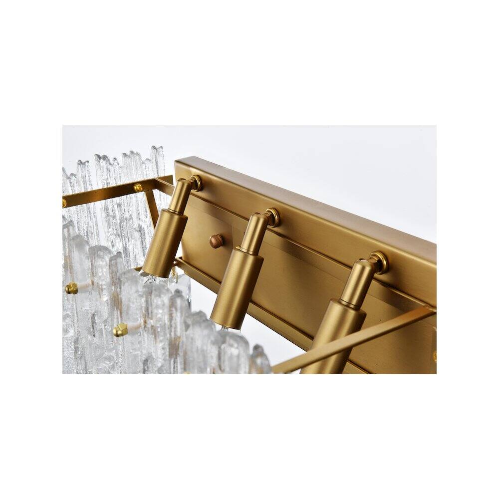 Left. Elegant Lighting - Emilia 27 inch Wall Sconce in Satin Gold - Satin Gold And Clear.