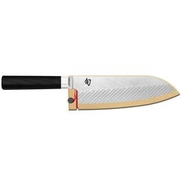 Shun - Dual Core 7-Inch Santoku Knife w/Saya - Black