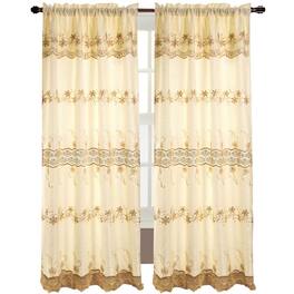 RT Designers Collection - Alisa Macrame Rod Pocket Window Room Darkening Panel 54" x 84" - Beige