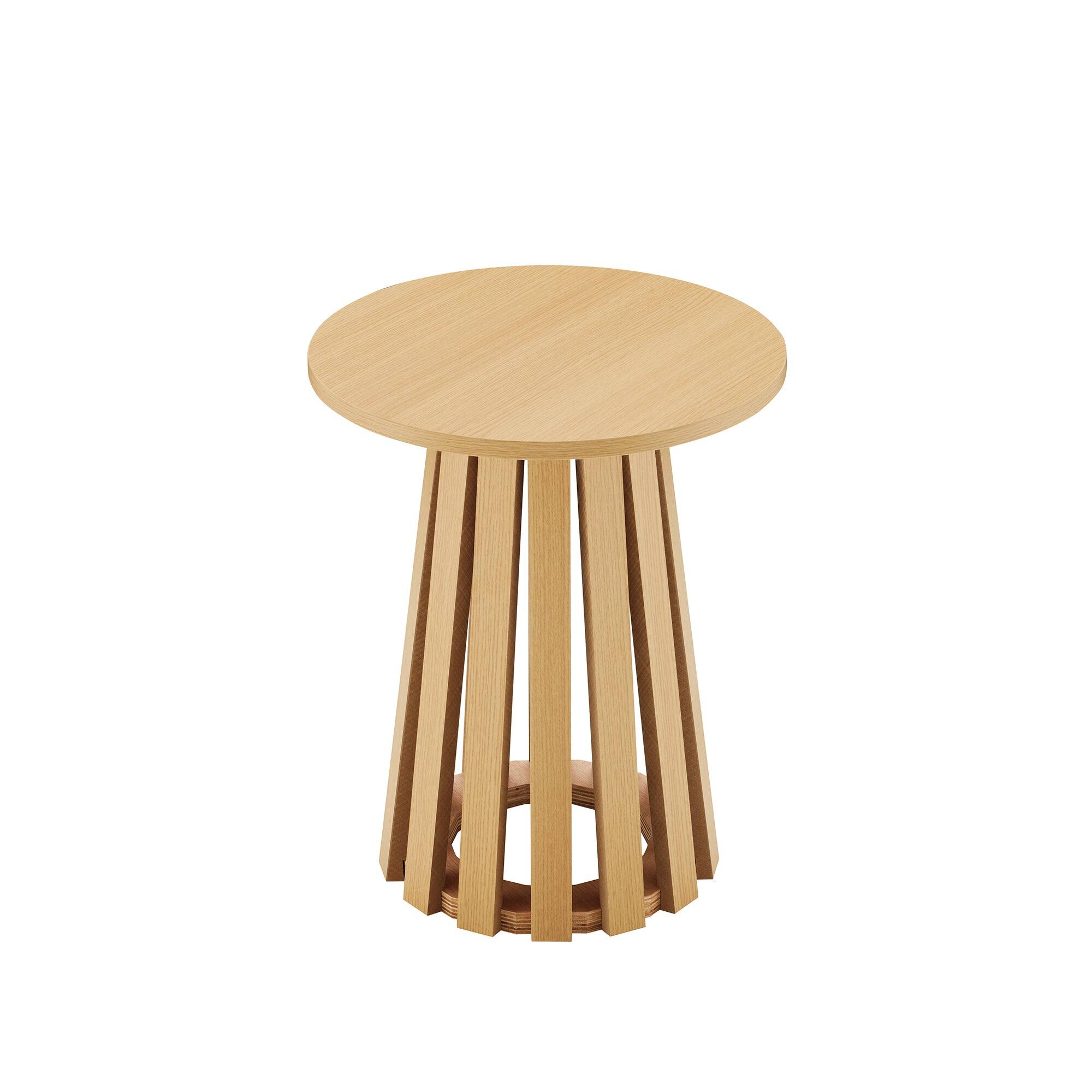 Alt View 3. Manhattan Comfort - Layla Scandinavian Modern End Table - Light Oak.