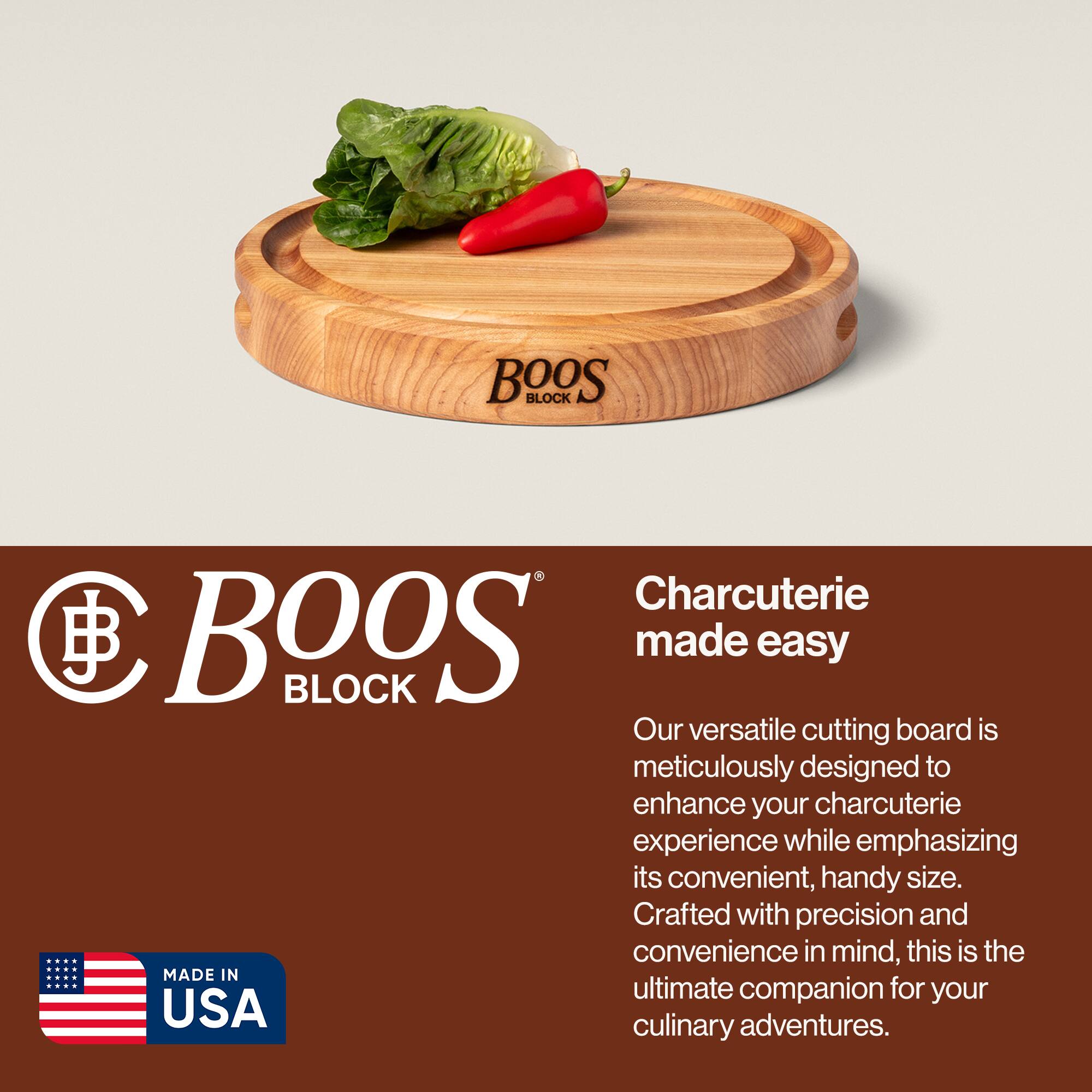 BOOS BLOCK Charcuterie made easy

Our versatile cutting board is meticulously designed to enhance your charcuterie experience while emphasizing its convenient, handy size. Crafted with precision and convenience in mind, this is the ultimate companion for your culinary adventures.

MADE IN USA