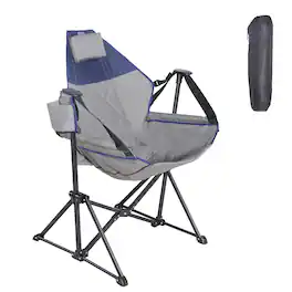 Ainfox - Hammock Camping Chair w/Adjustable Backrest and Carrying Bag,Folding Rocking Chair for Camping Picnic - Gray