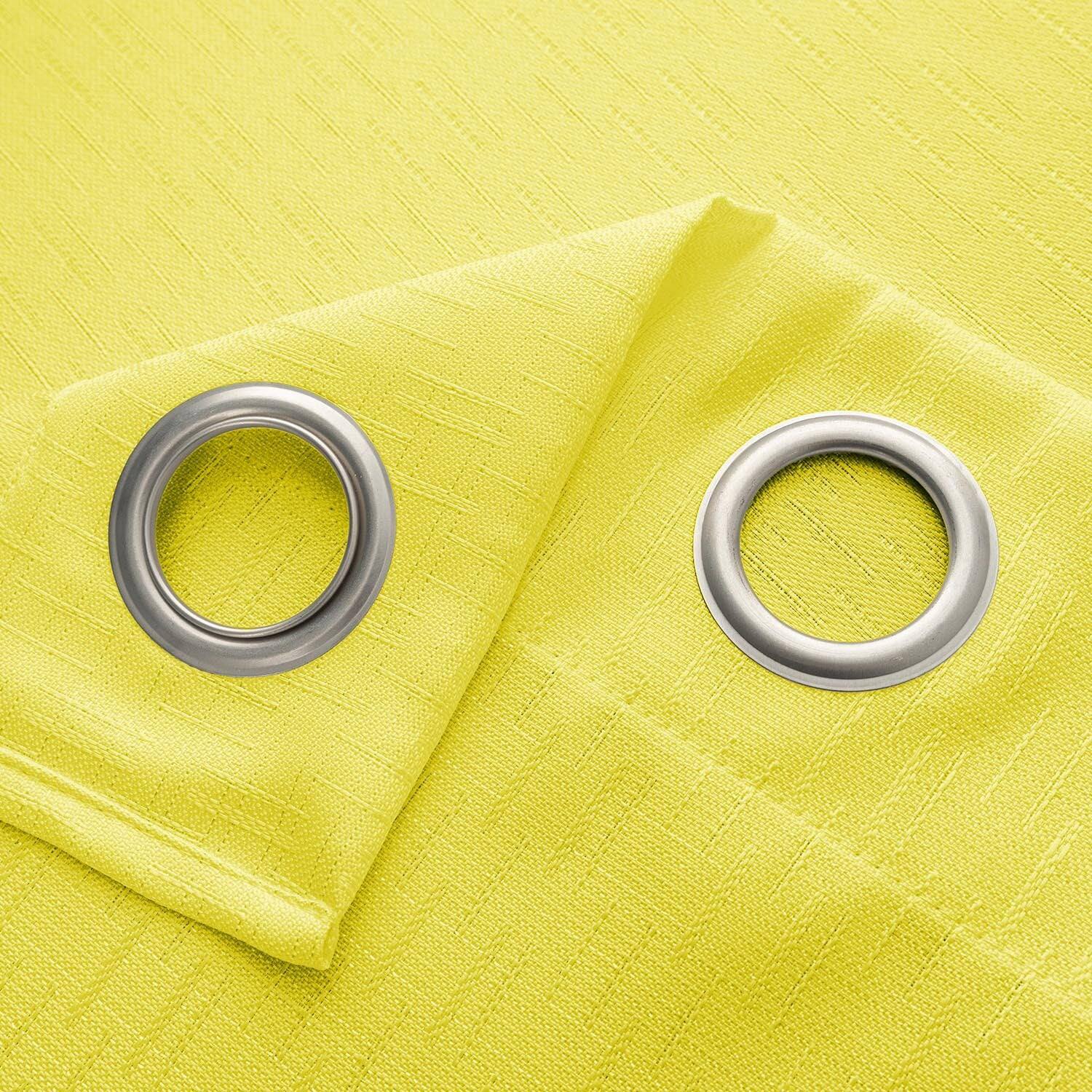 Back. RT Designers Collection - RT Designers Collection 100% Polyester 140 GSM Sedona Jacquard Grommet Curtain Panel 54" x 90" Yellow - Yellow.