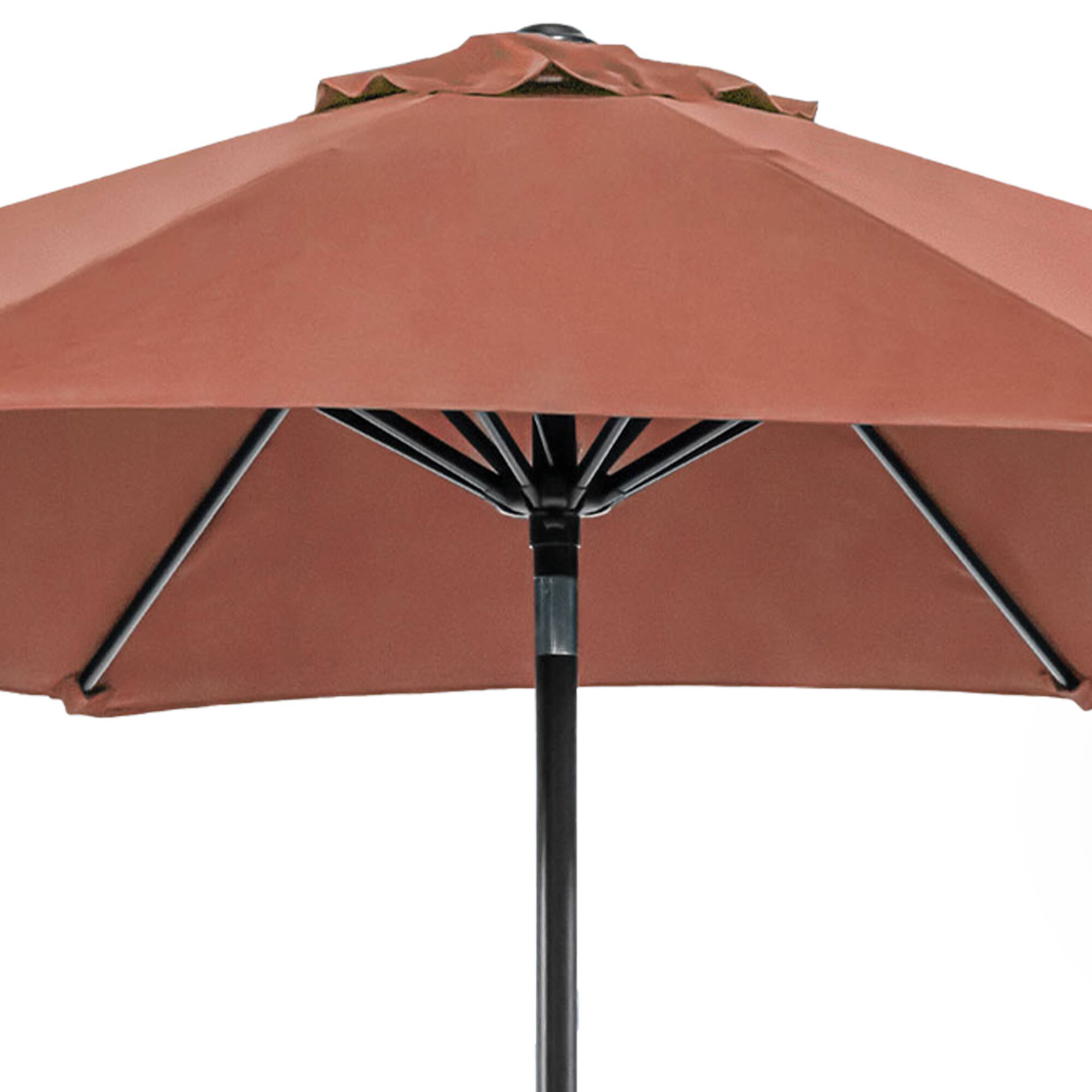 Back. Vaczon - Outdoor Patio Umbrella with Auto Tilt & 21" Round Base Included – Steel Frame, Fade-Resistant Fabric - Burgundy.