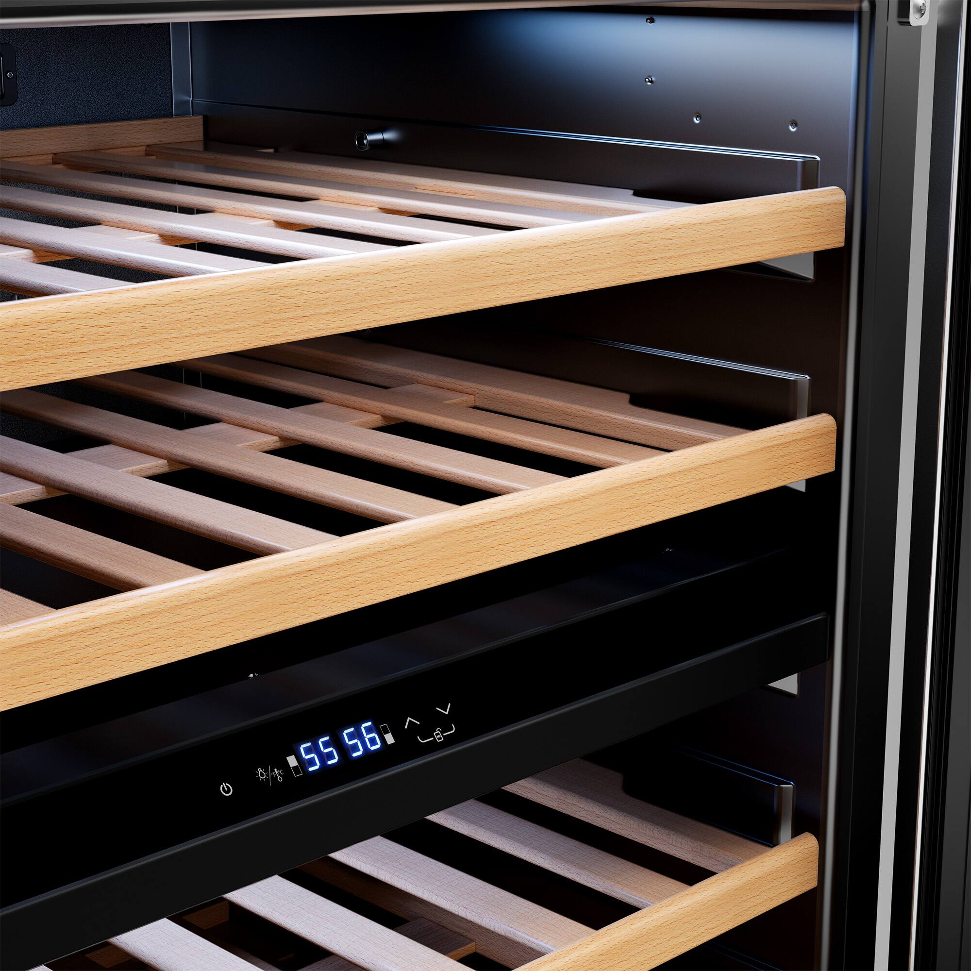 Alt View 1. Empava - 23.43 In. 46-bottle Dual Zone Wine Cooler With 6 Shelves, Built-in/freestanding Wine Fridge For Collectors/home In Black - Black.