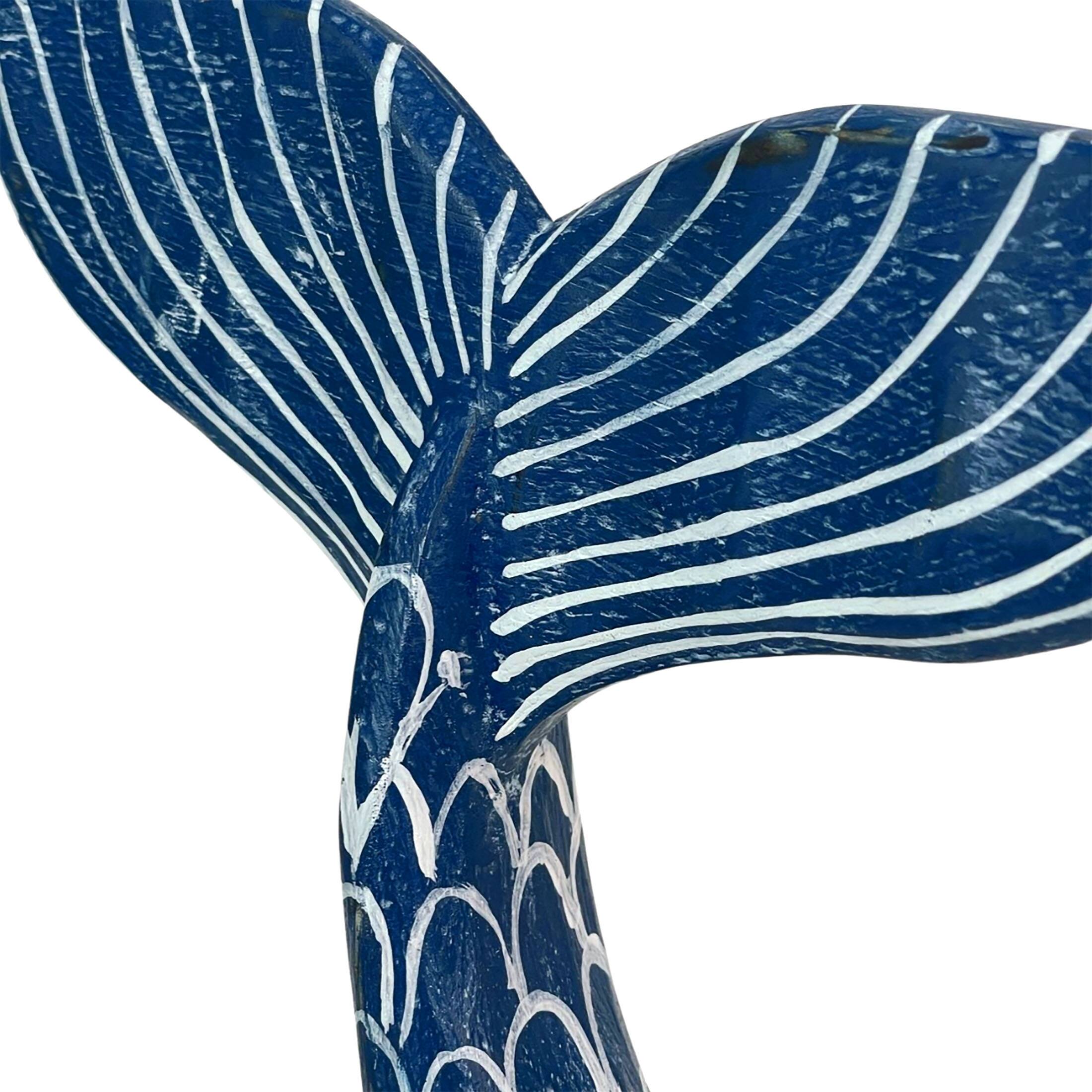 Alt View 2. Things2Die4 - Navy Blue Wood Mermaid Tail Sculpture 13.75" Nautical Coastal Decor Art - Navy.