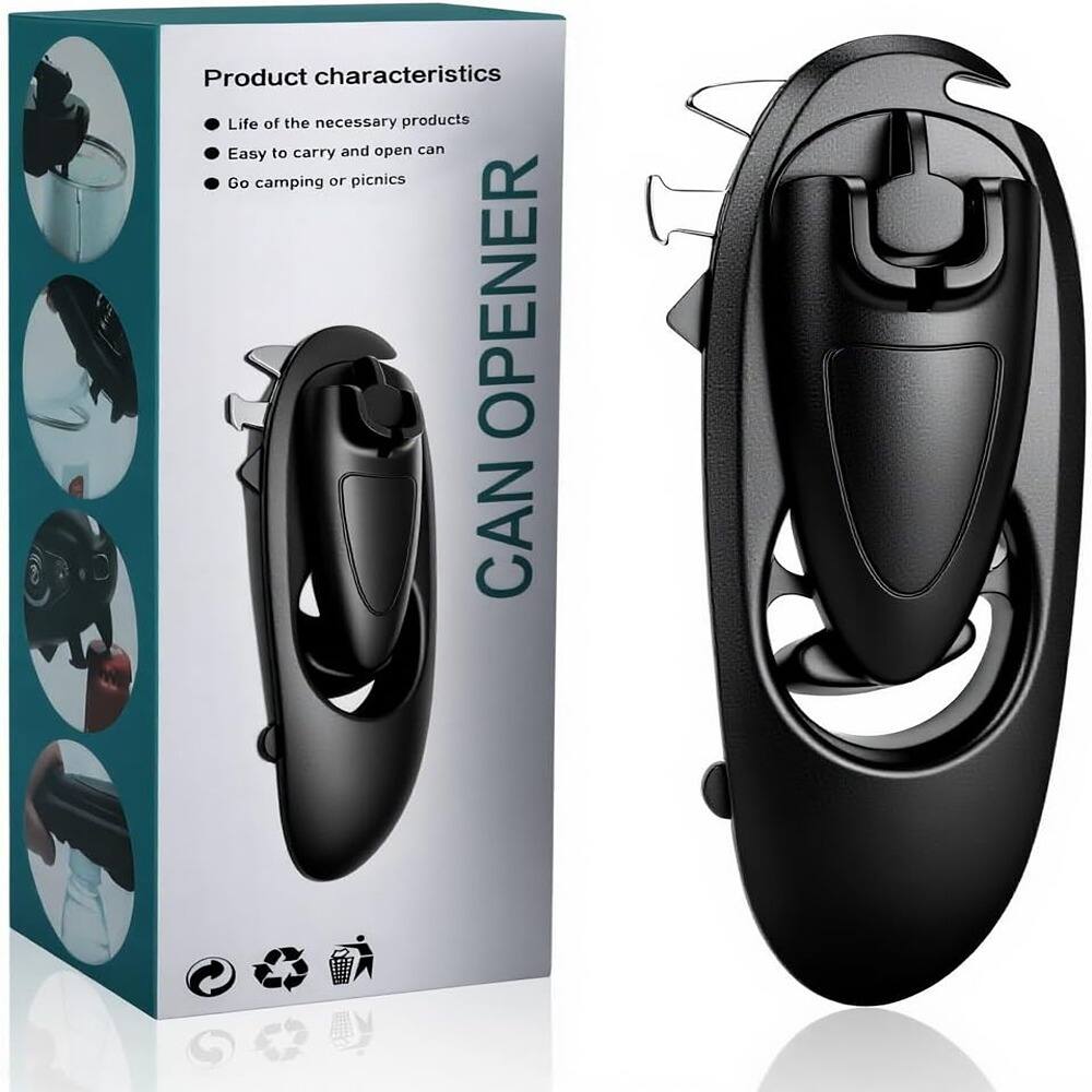 PARKER SLATER - 8-in-1 Can Opener, Smooth Edge, Magnetic, 360° Rotating Handle - Black