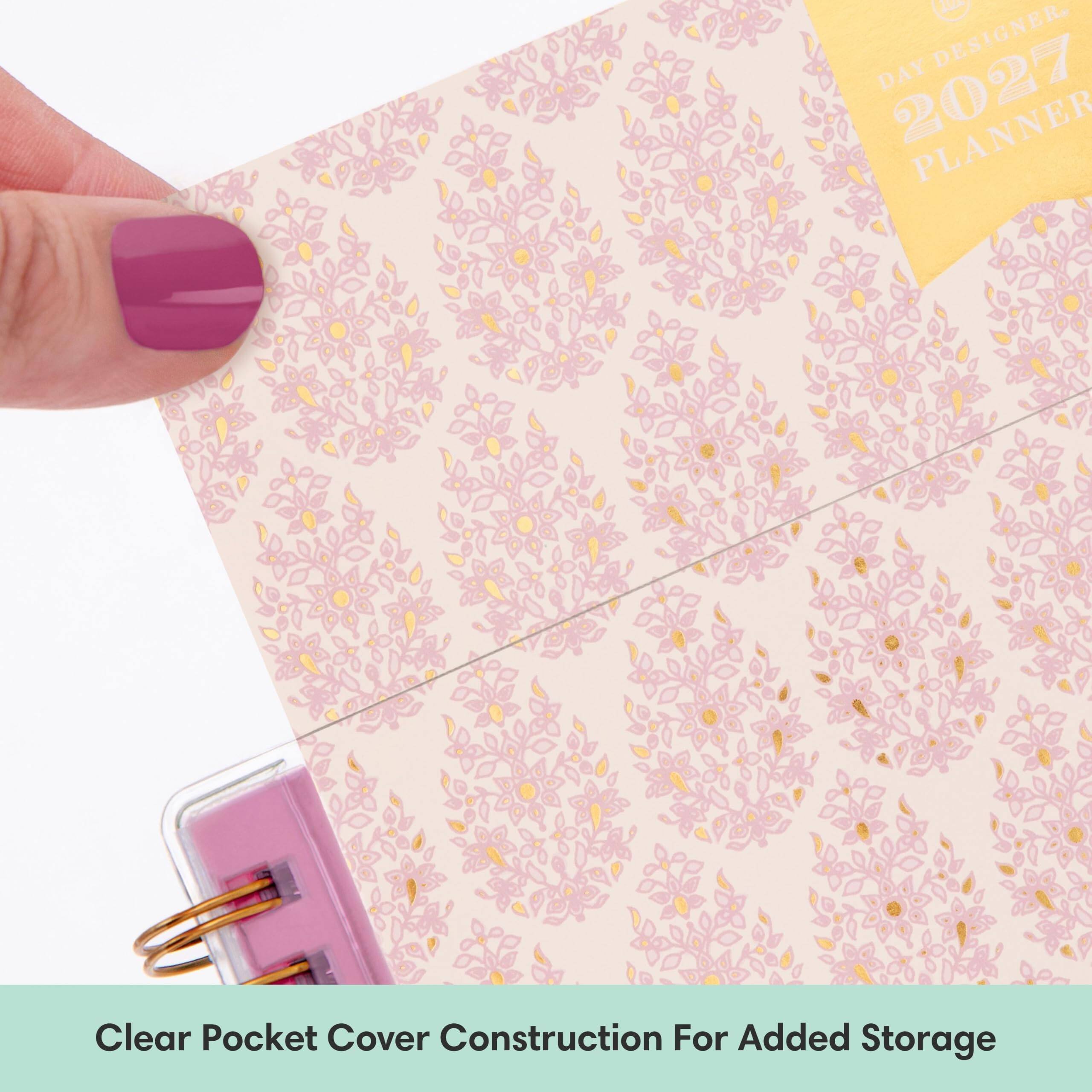 DAY 2027 DESIGNER, PLANNER

Clear Pocket Cover Construction For Added Storage