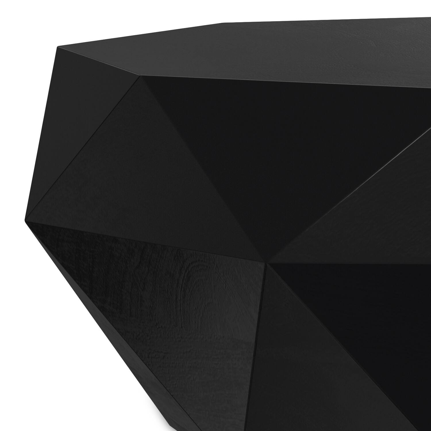 Alt View 5. Simpli Home - Zayn SOLID ACACIA WOOD 35 inch Wide Irregular Contemporary Coffee Table in Black, Fully Assembled - Black.
