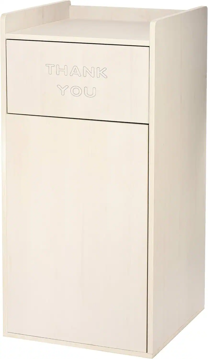 Alpine Industries - 40 Gallon Wood Food Tray Top Trash Can Receptacle Enclosure - White