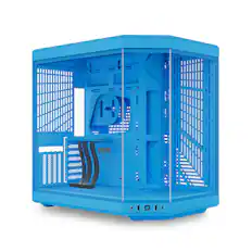 Front. HYTE - HYTE - Y70 Mid-Tower ATX Gaming PC Desktop Case with Riser Cable - Blue.