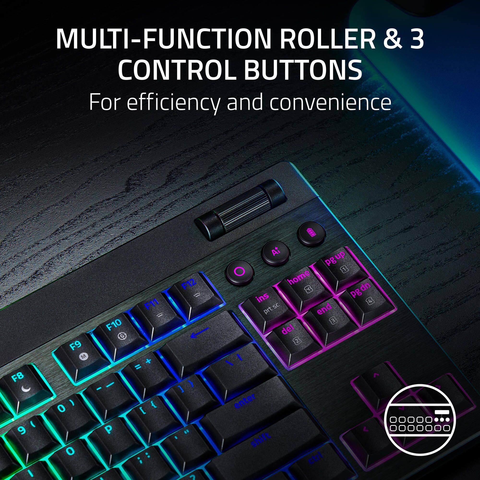 MULTI-FUNCTION ROLLER & 3 CONTROL BUTTONS  
For efficiency and convenience  

F8 F9 F10 F11 F12  
Pg up Pg dn  
Home End Ins Del  
Prt Sc  
Ctrl Shift  
Alt  
Enter  
0 1 2 3 4 5 6 7 8 9  
P O I U Y T R E W Q  
L K J H G F D S A  
Z X C V B N M  
- = [ ] \ ; ' , . /  
Space  
Ctrl Shift  
Alt  
Enter