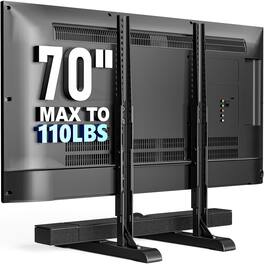 Refined Abode Design - Universal Tv Stand For 19 Lcd Led Tvs Height Adjustable Replacement Hold Up To Table Top Base Max Vesa 800x - Black 19"-70"
