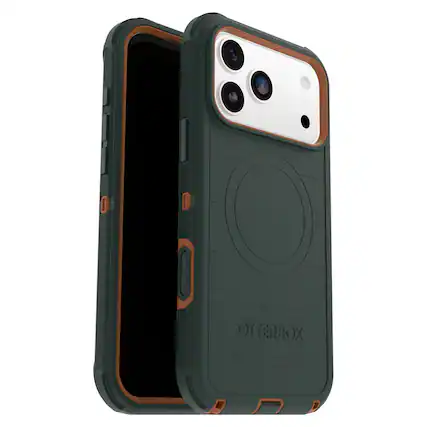 Front. OtterBox - Defender Series Pro Hard Shell for Apple iPhone 17 Pro Max - Green.