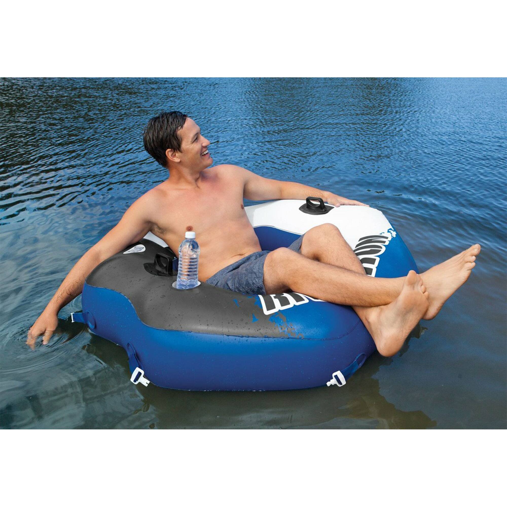 Alt View 5. Intex - Intex 58854EP River Run Connect Lounge Inflatable Floating Water Tube (5 Pack) - Blue.