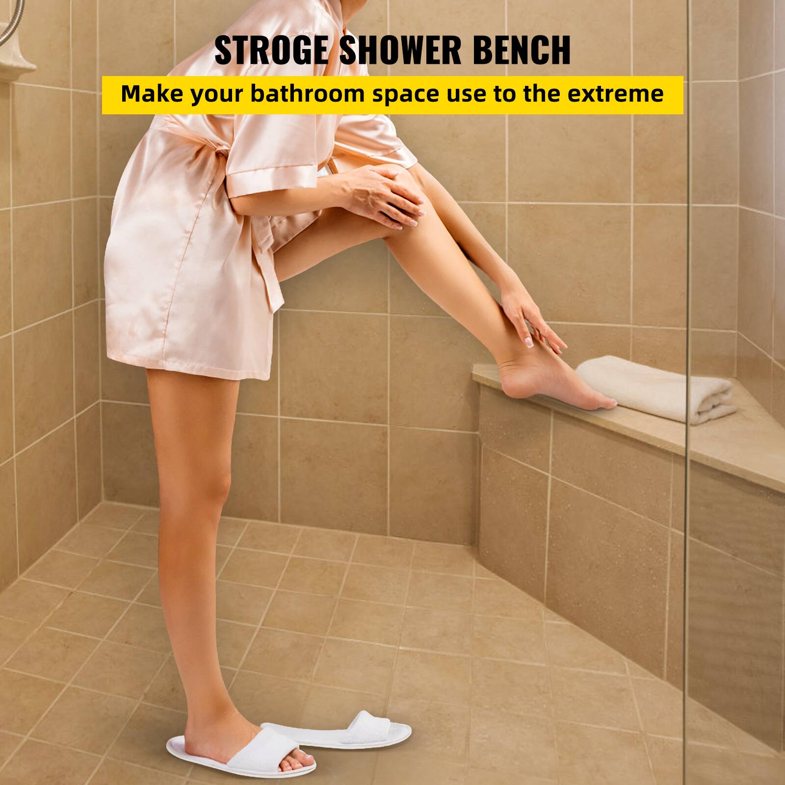 STROGE SHOWER BENCH  
Make your bathroom space use to the extreme