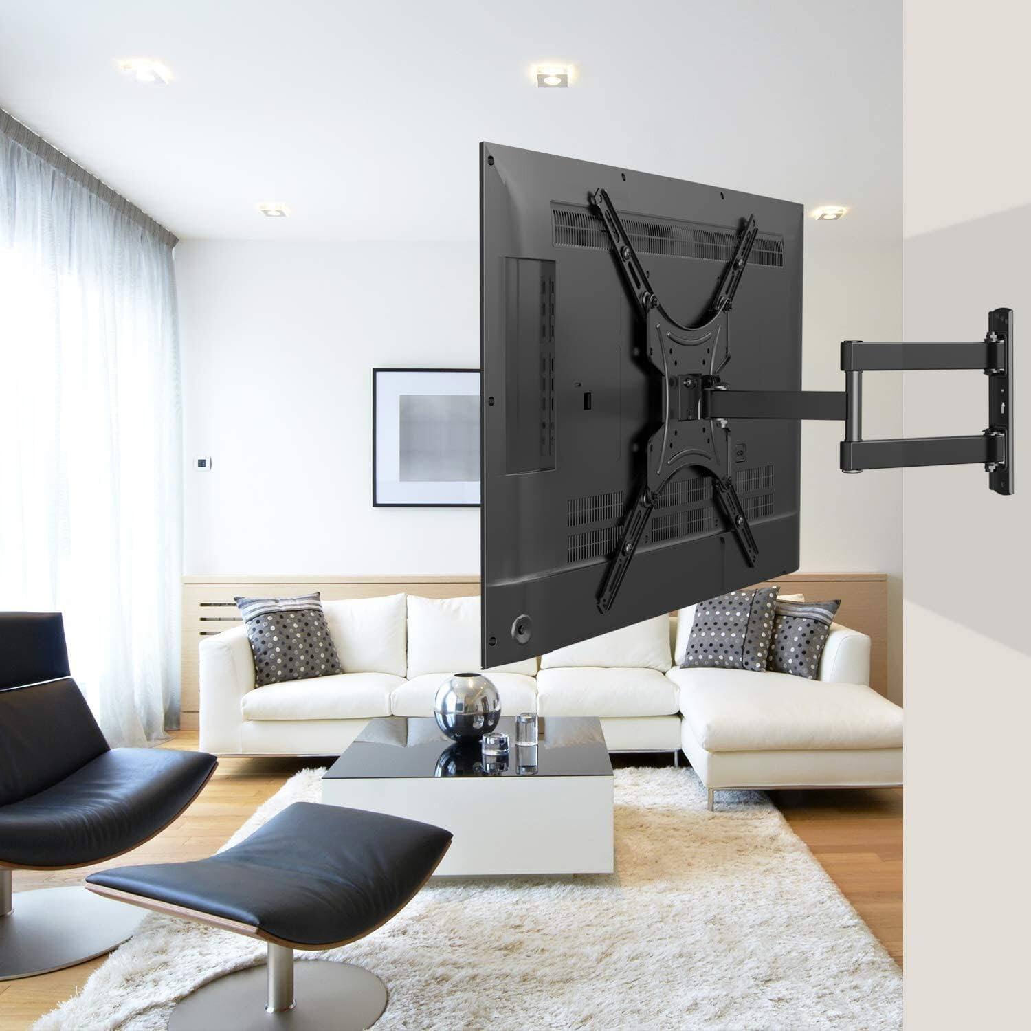 Alt View 5. Pipishell - Articulating Full Motion TV Wall Mount, Fits 24–55 Inch Flat & Curved LED/LCD TVs, Max VESA 400x400mm, 66 lbs Weight Cap - Black.