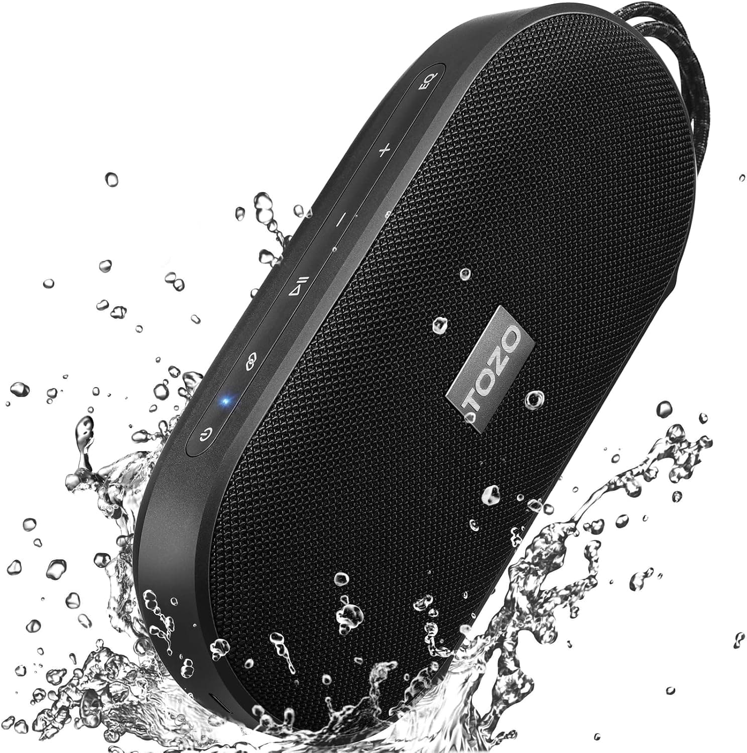 TOZO - PA1 Portable Wireless Bluetooth Speaker, Powerful Sound, Voice Assistant, 25H, IPX7 Waterproof, App, Outdoor Travel - Black