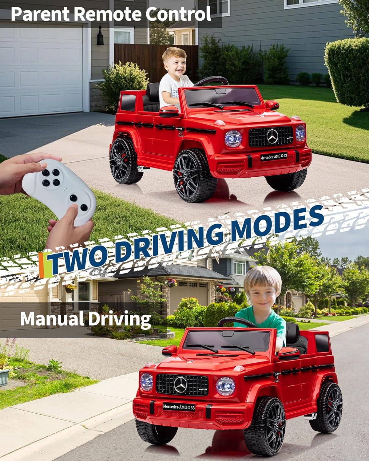 Parent Remote Control

TWO DRIVING MODES

Manual Driving