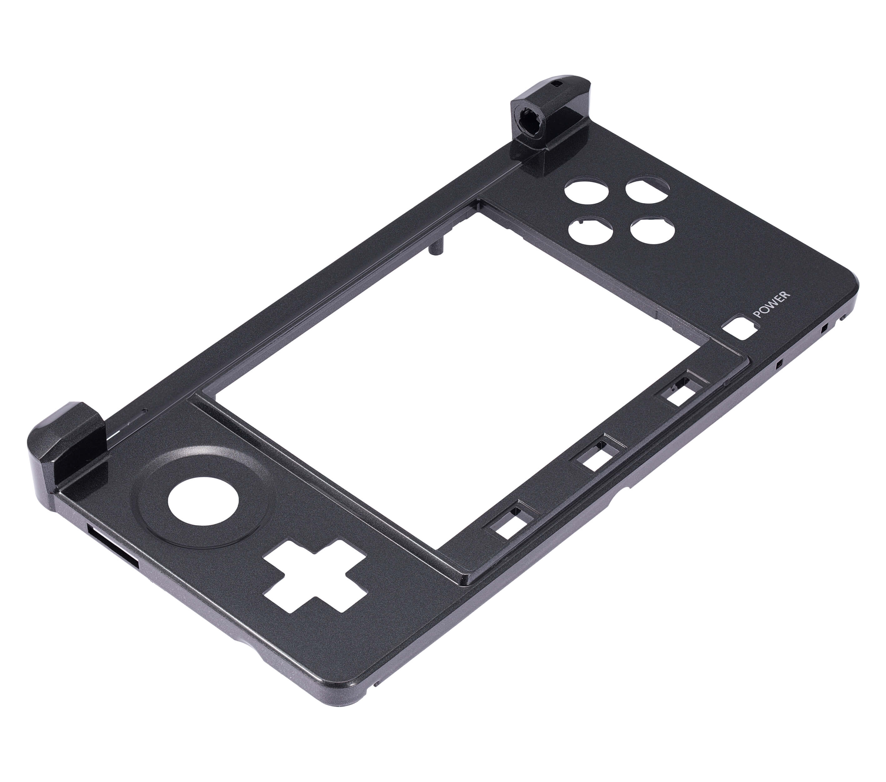 Alt View 1. MobileSentrix - Mid-Frame Housing Compatible For Nintendo 3DS - Black - Black.