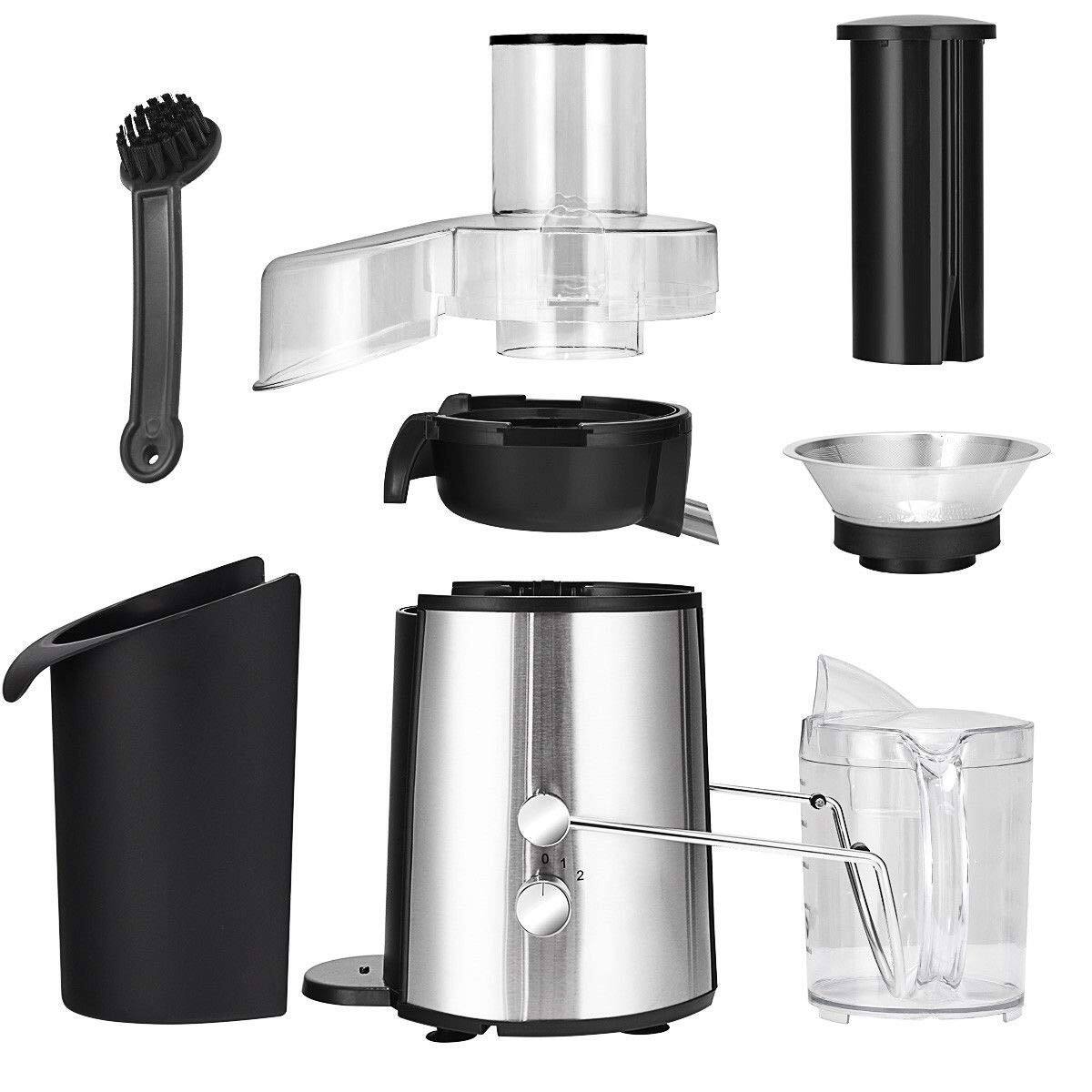 Alt View 10. Ecooso - 2-Speed Electric Juice Extractor for Fruits and Vegetables, Fast Juicing, Easy Clean - Black + Sliver.
