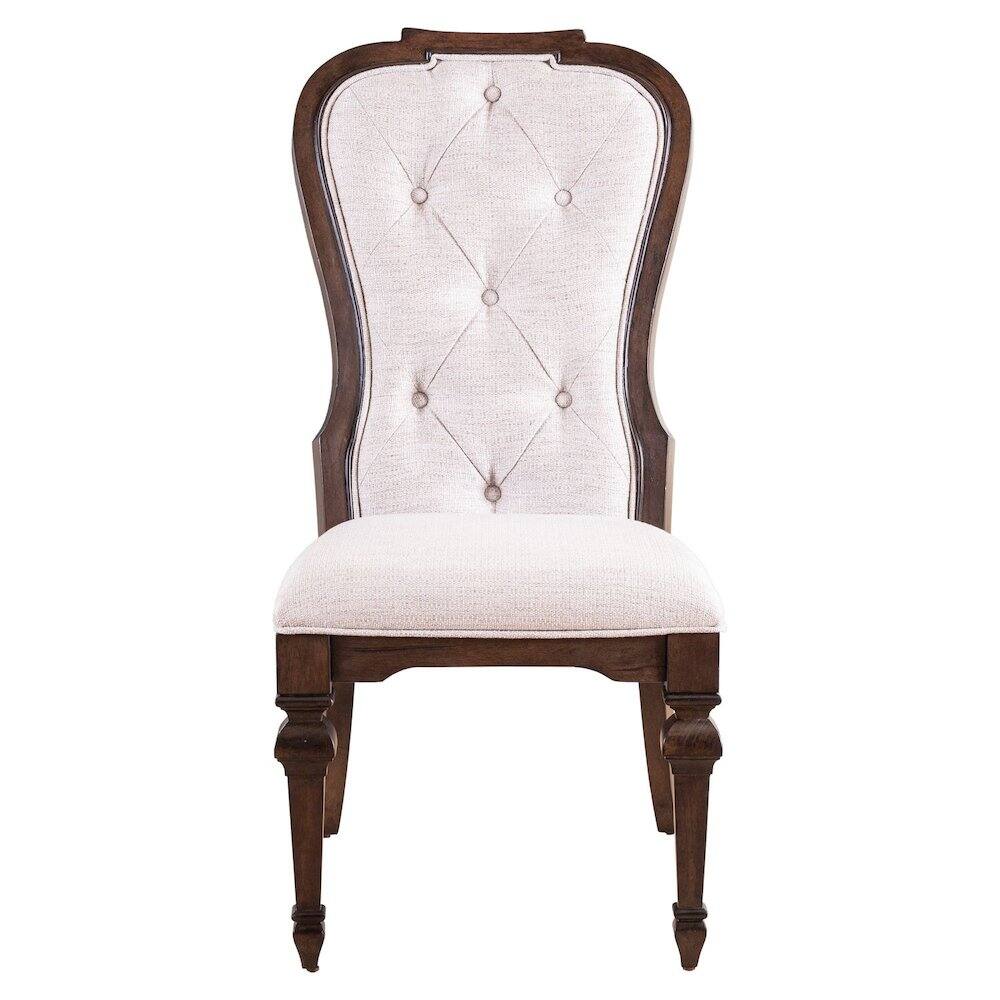 Front. Liberty Furniture Industries - Provence Park Uph Side Chair for Dining Room - Set of 2 - Chateau Brown - Brown.