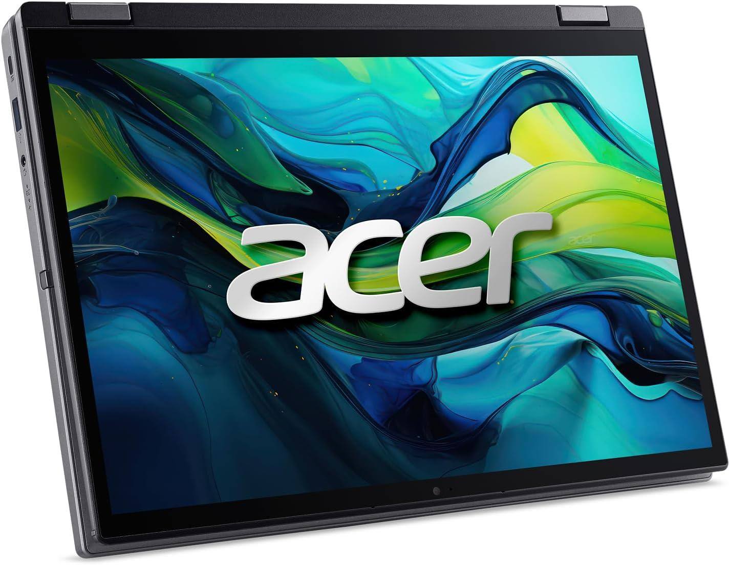 Left. Acer - Aspire Spin 14 ASP14-51MTN-733W 14" Touchscreen Intel Core Ultra 7 150U 16GB RAM 1TB SSD W11H - Gray.