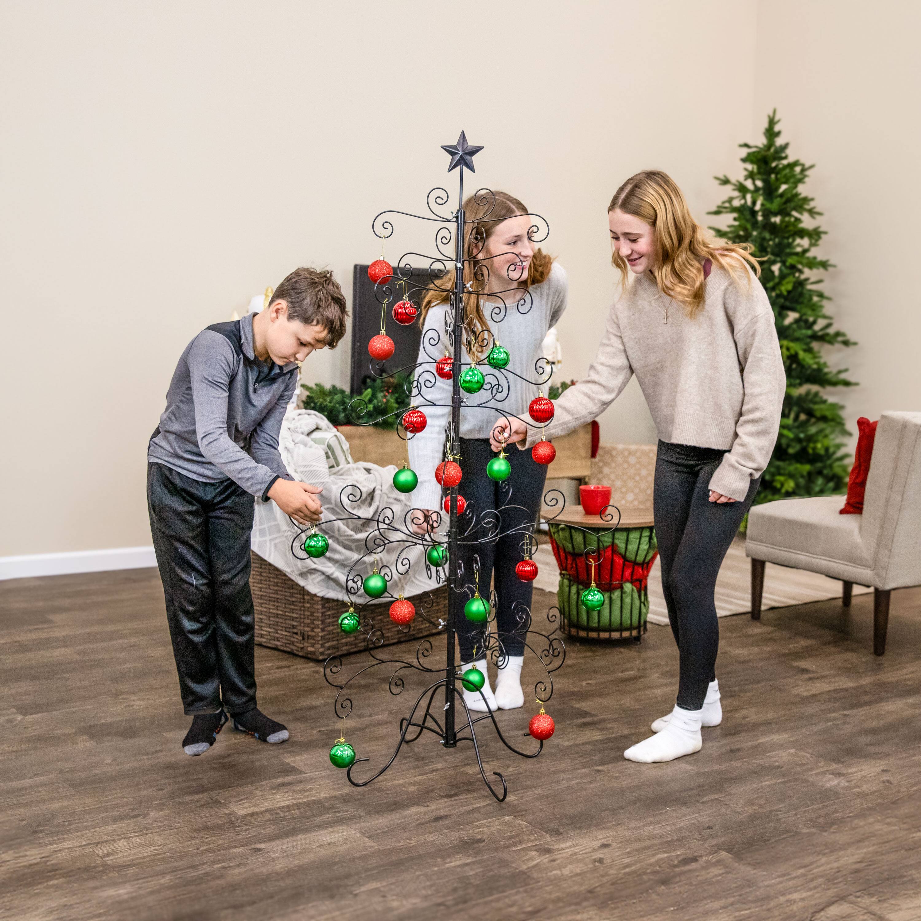 Alt View 2. Sunnydaze - Merry Medley 24-Piece Christmas Ornament Balls - 60mm - Red/Green.