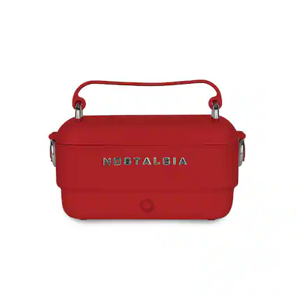 Front. Nostalgia - Nostalgia 32 oz. Classic Retro Heated Lunchbox, Red - Red.