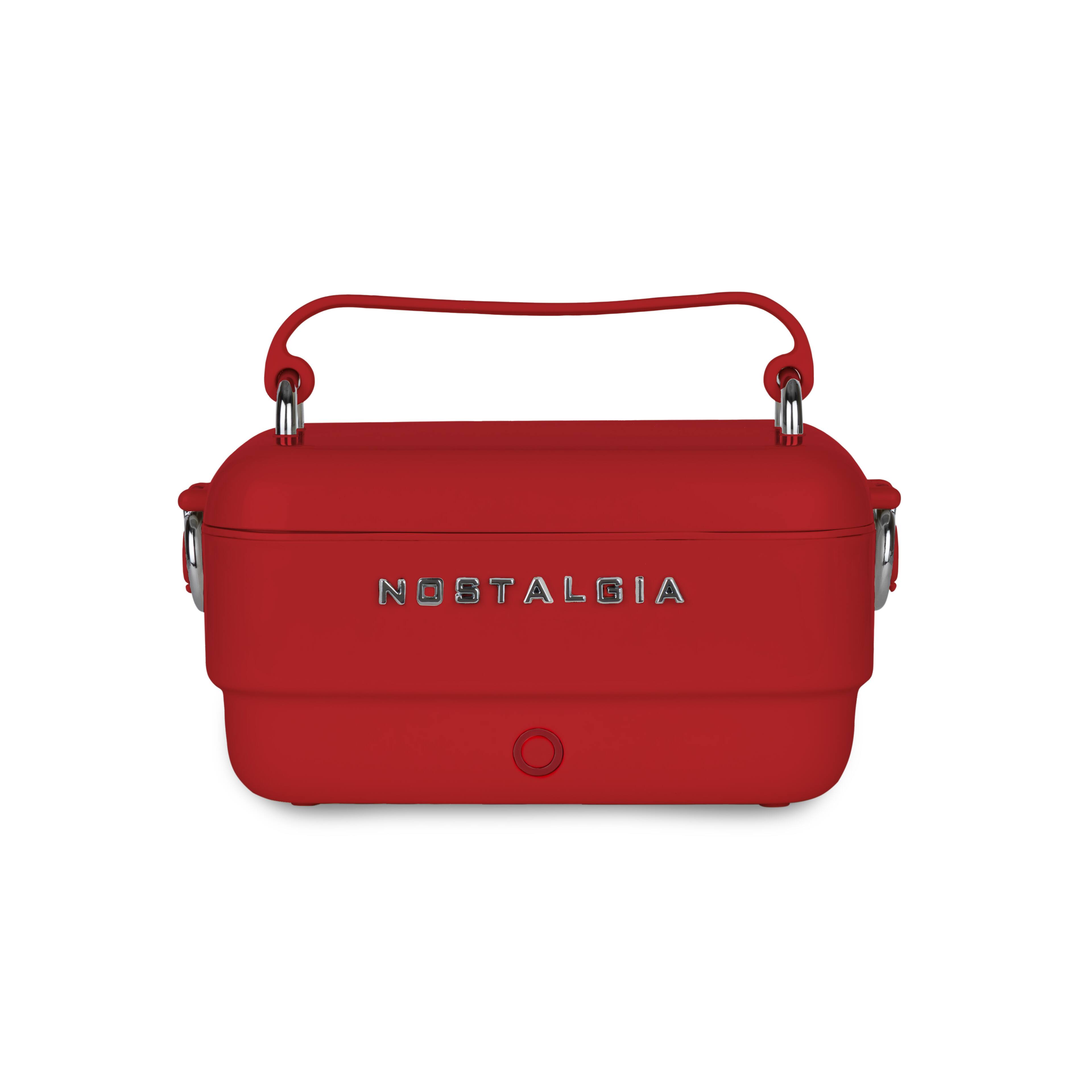 Front. Nostalgia - Nostalgia 32 oz. Classic Retro Heated Lunchbox, Red - Red.
