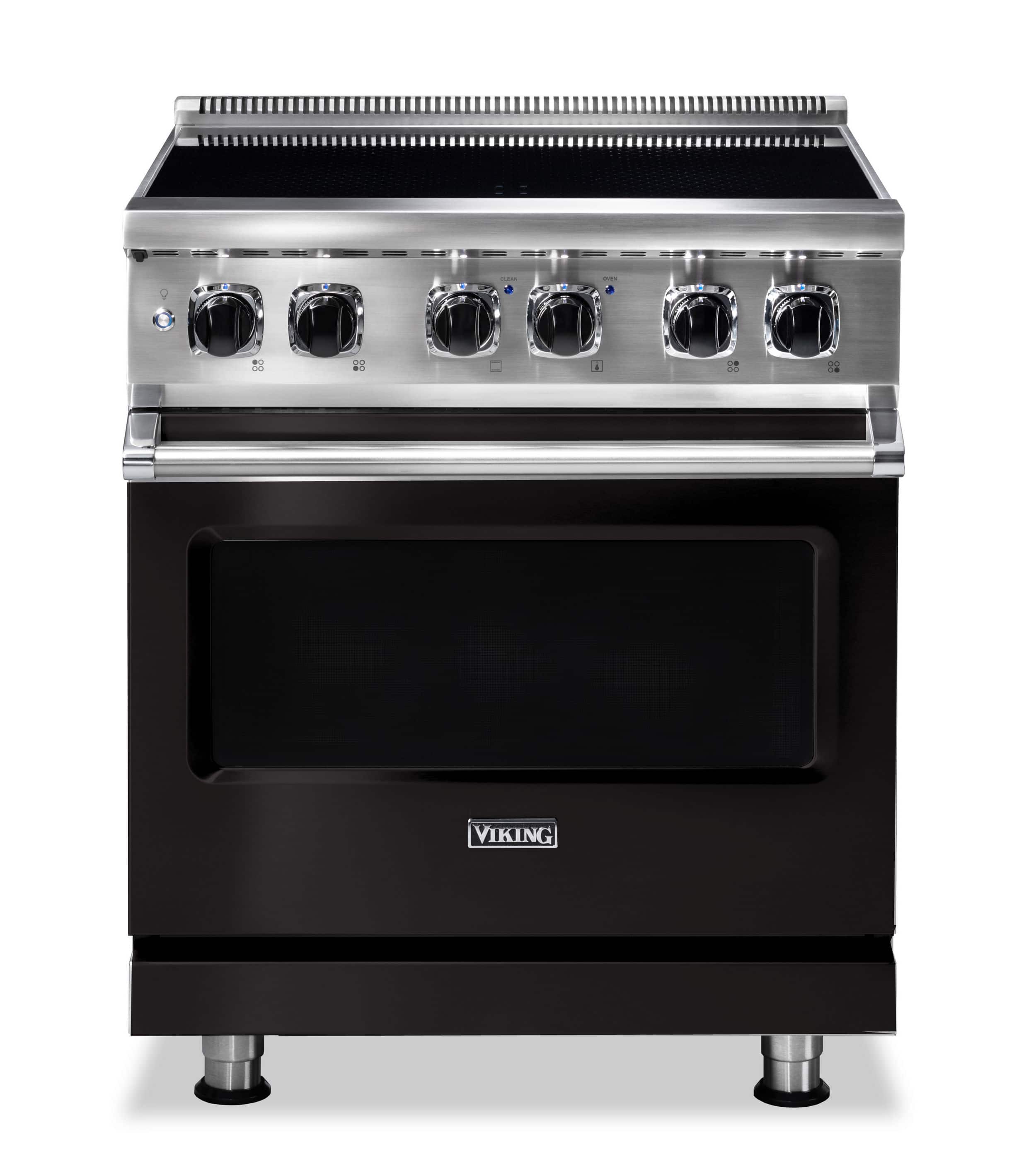 Front. Viking - 5 Series 4.7 Cu. Ft. Freestanding Electric Induction Range - Onyx.