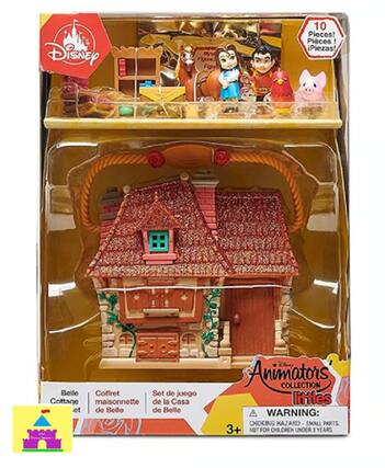 Disney My Figure 10 Pieces! Pièces I iPiezas! Belle Coffret Set de juego Cottage maisonnette de la Casa et de Belle de Belle Disney Animators COLLECTION littles WARNING: CHOKING HAZARD SMALL PARTS 3+ NOT FOR CHILDREN UNDER 3 YEARS